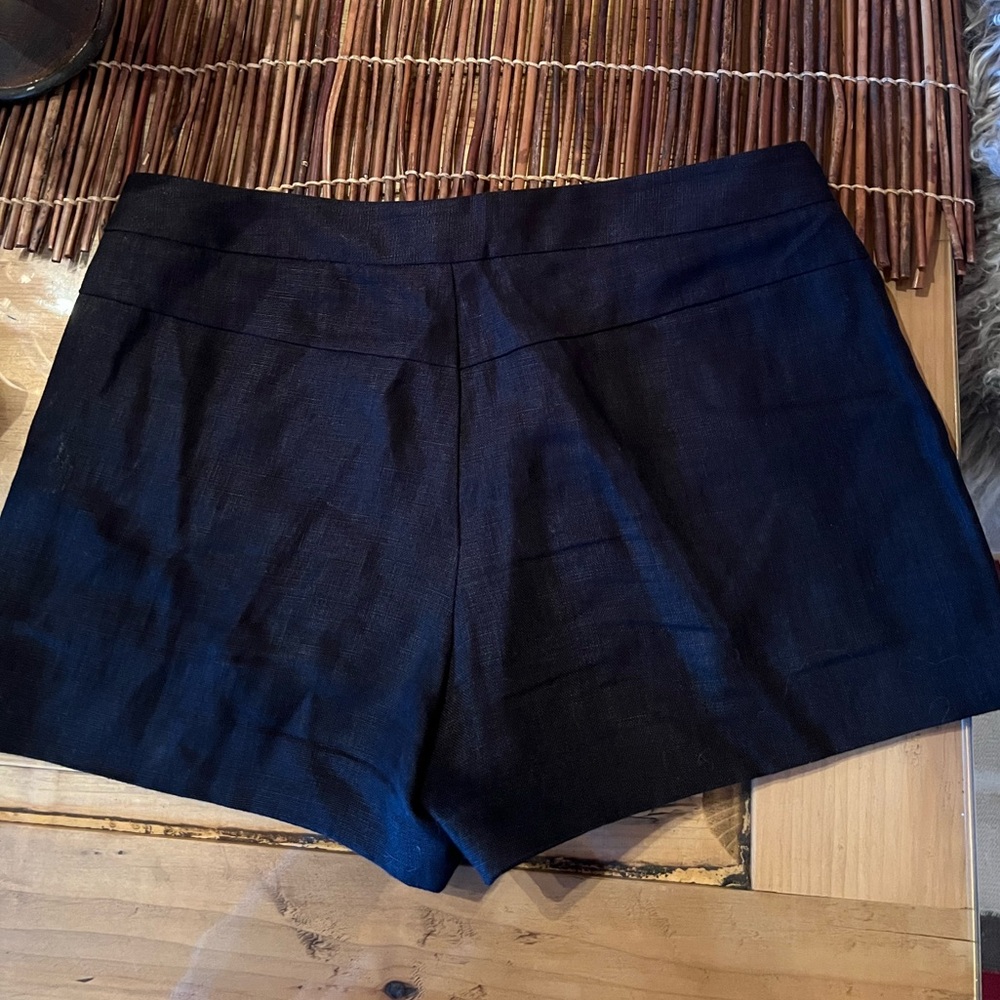 Joie Black Linen Tailored Shorts Sz 6 - Picture 10 of 13